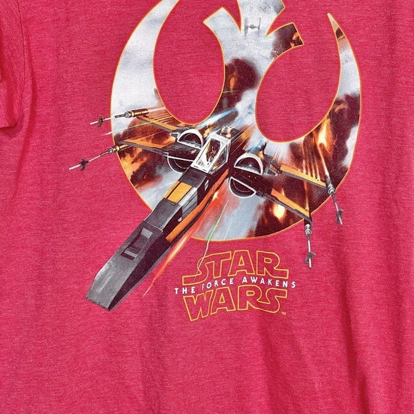 Stars Wars Mens T Shirt The Force Awakens Medium Logo Print Preppy Short Sleeve - Picture 4 of 12